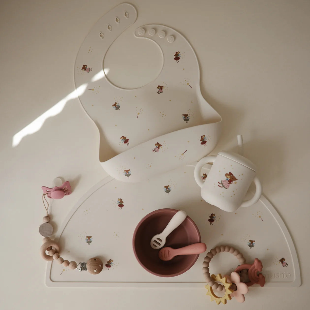 Tasse d'apprentissage en silicone avec paille - Souris