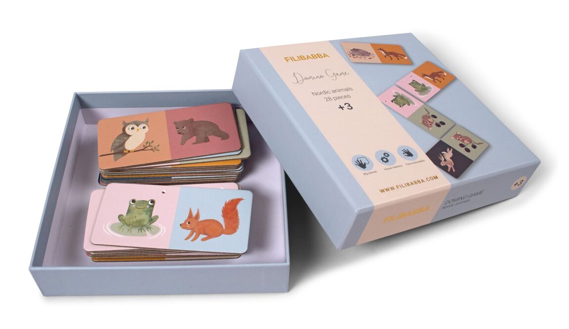 Jeu domino 28 pièces - Animaux nordiques