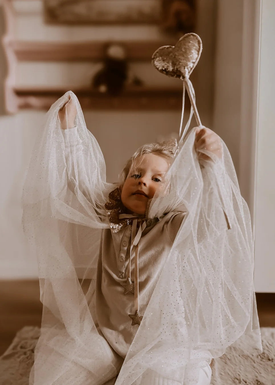 Déguisement " La Reine d'Or " - Baguette Magique Sequin