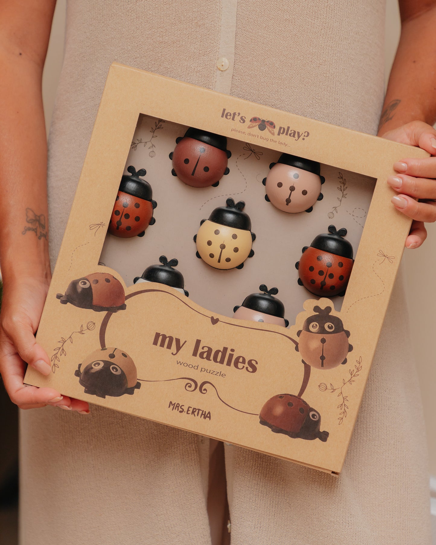 Puzzle en bois XL - Coccinelles