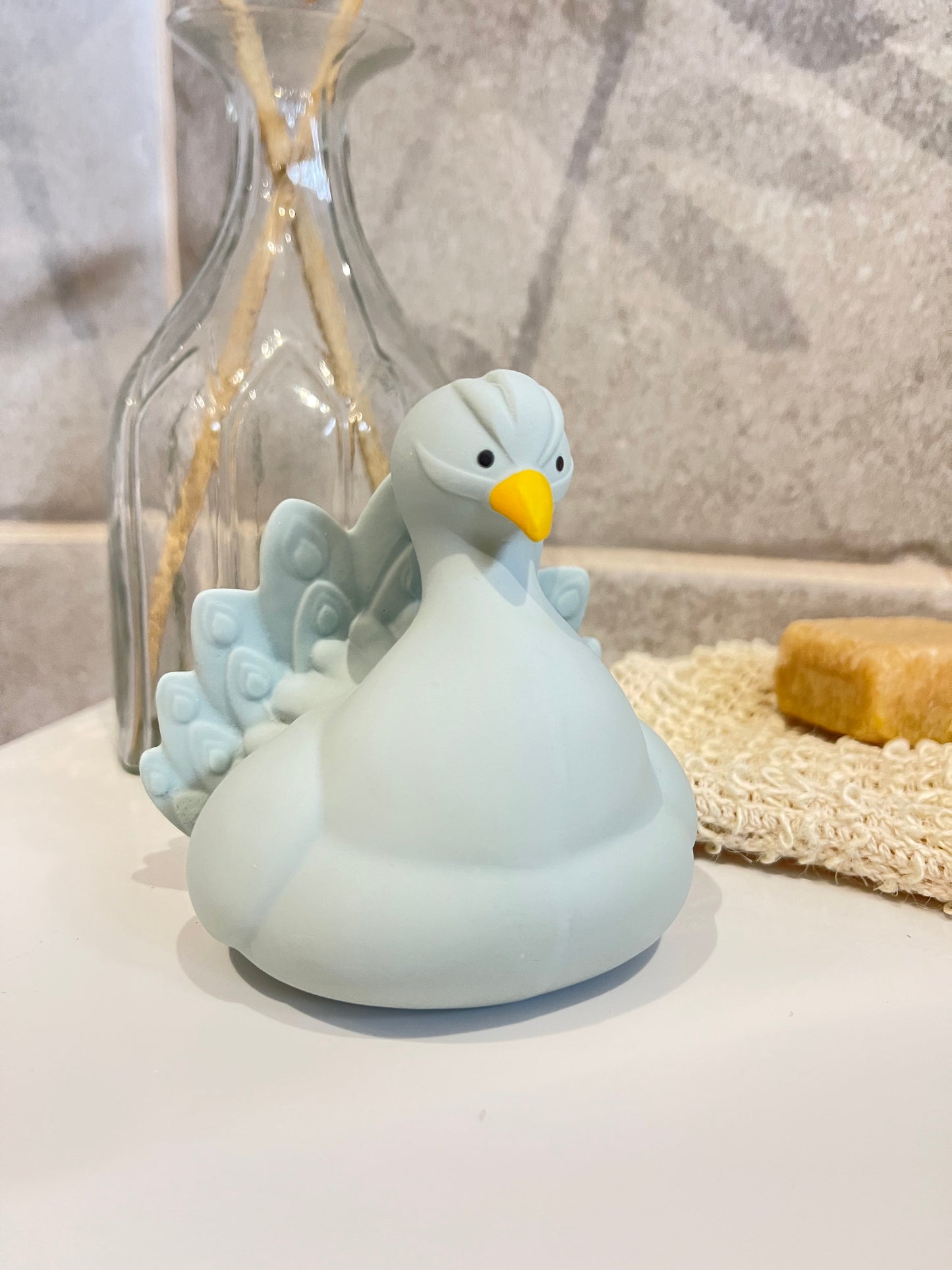Jouet de bain - Paon bleu ciel