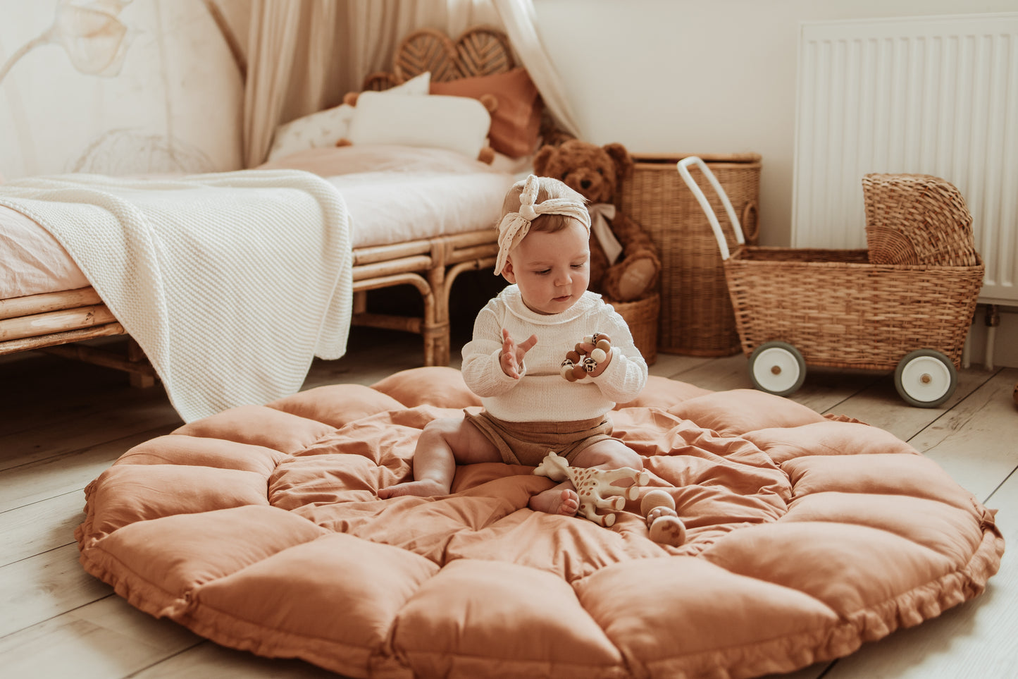 Tapis D'éveil Coton Bio - Bloom Tawny Brown