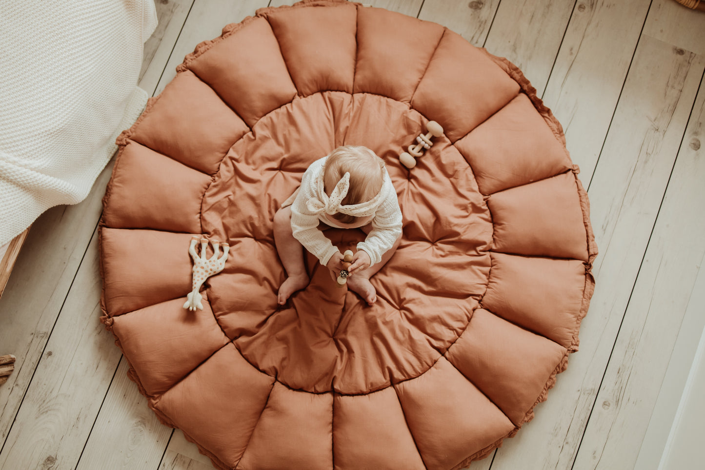 Tapis D'éveil Coton Bio - Bloom Tawny Brown
