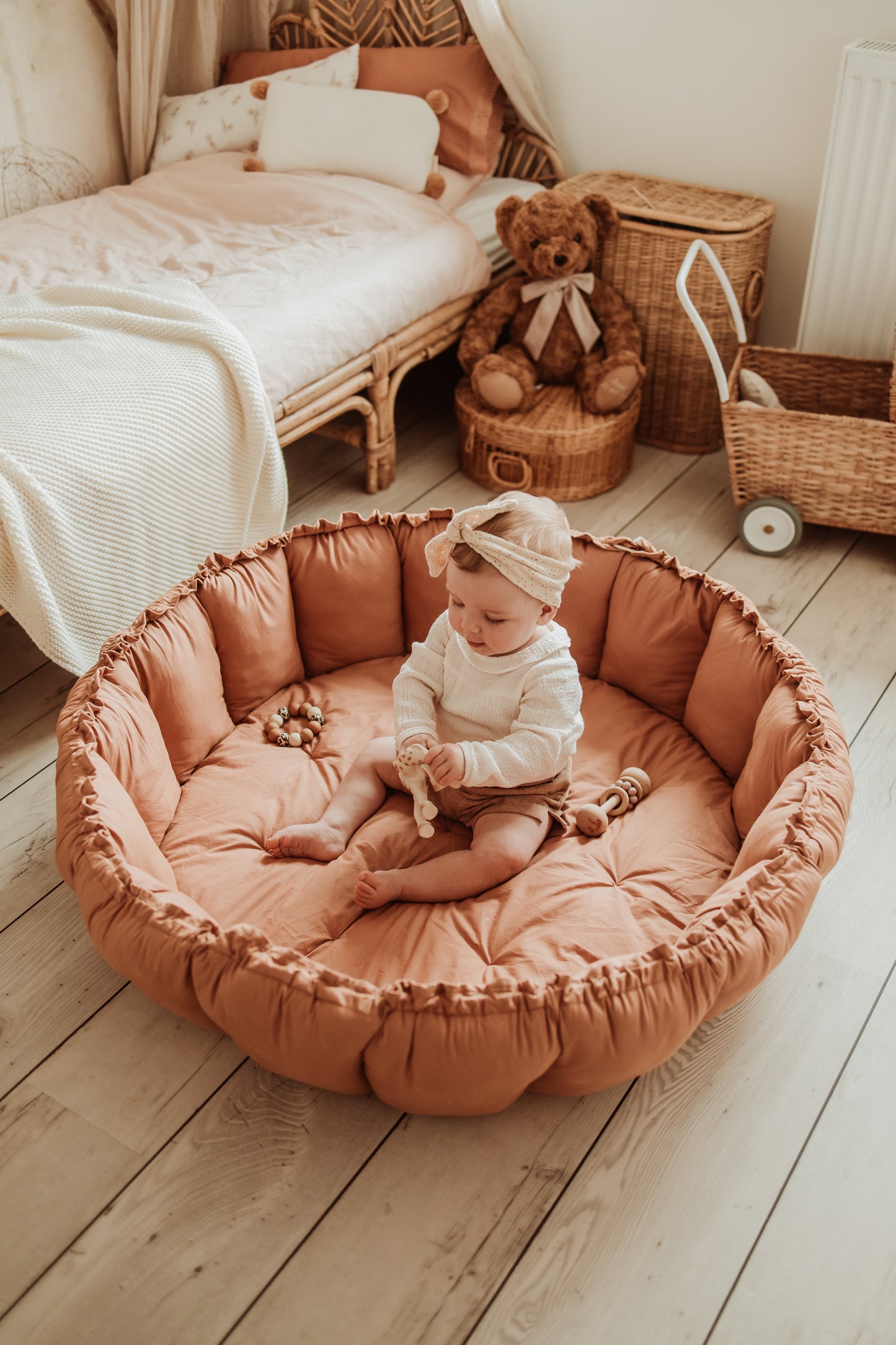 Tapis D'éveil Coton Bio - Bloom Tawny Brown