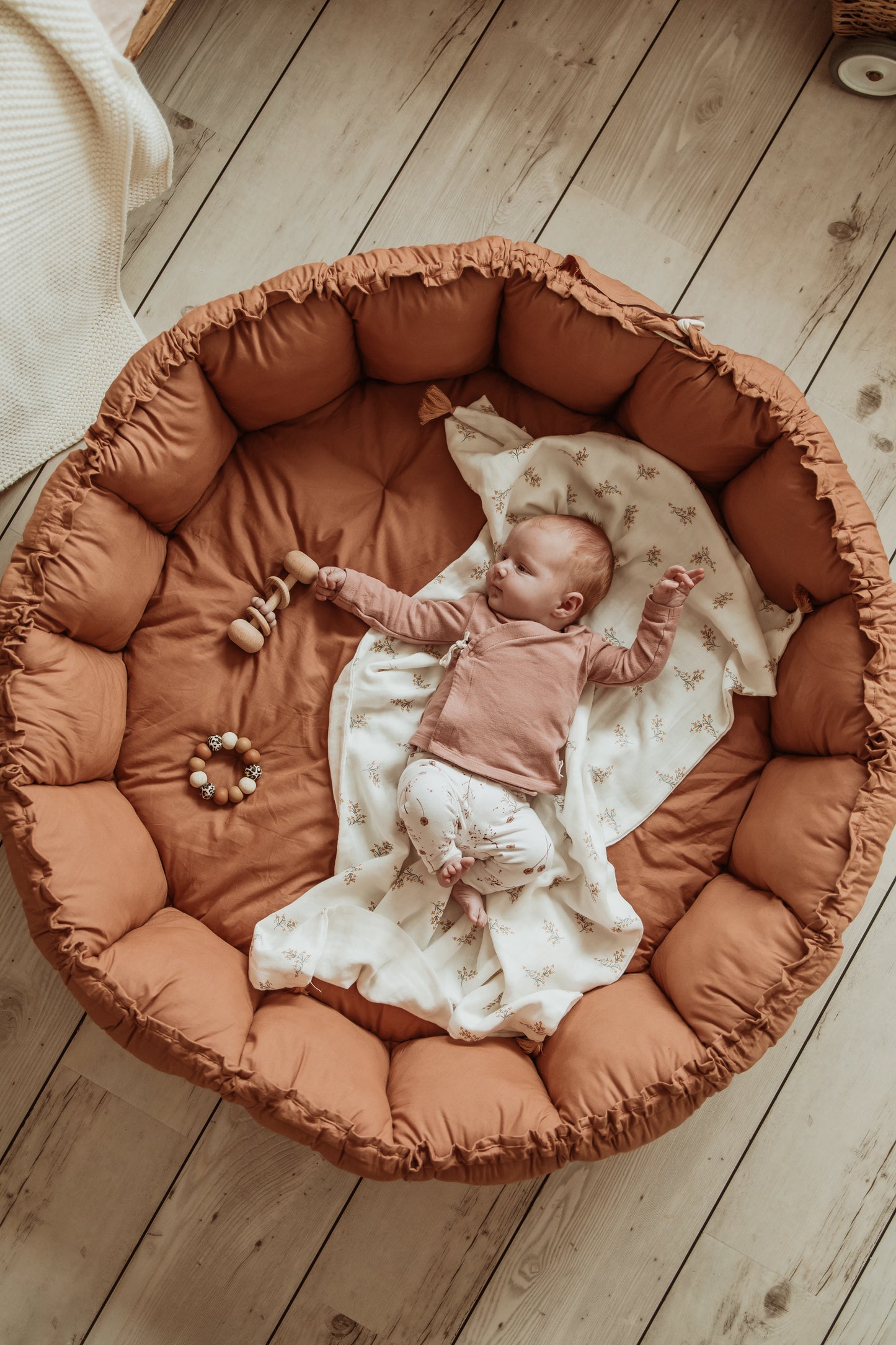 Tapis D'éveil Coton Bio - Bloom Tawny Brown