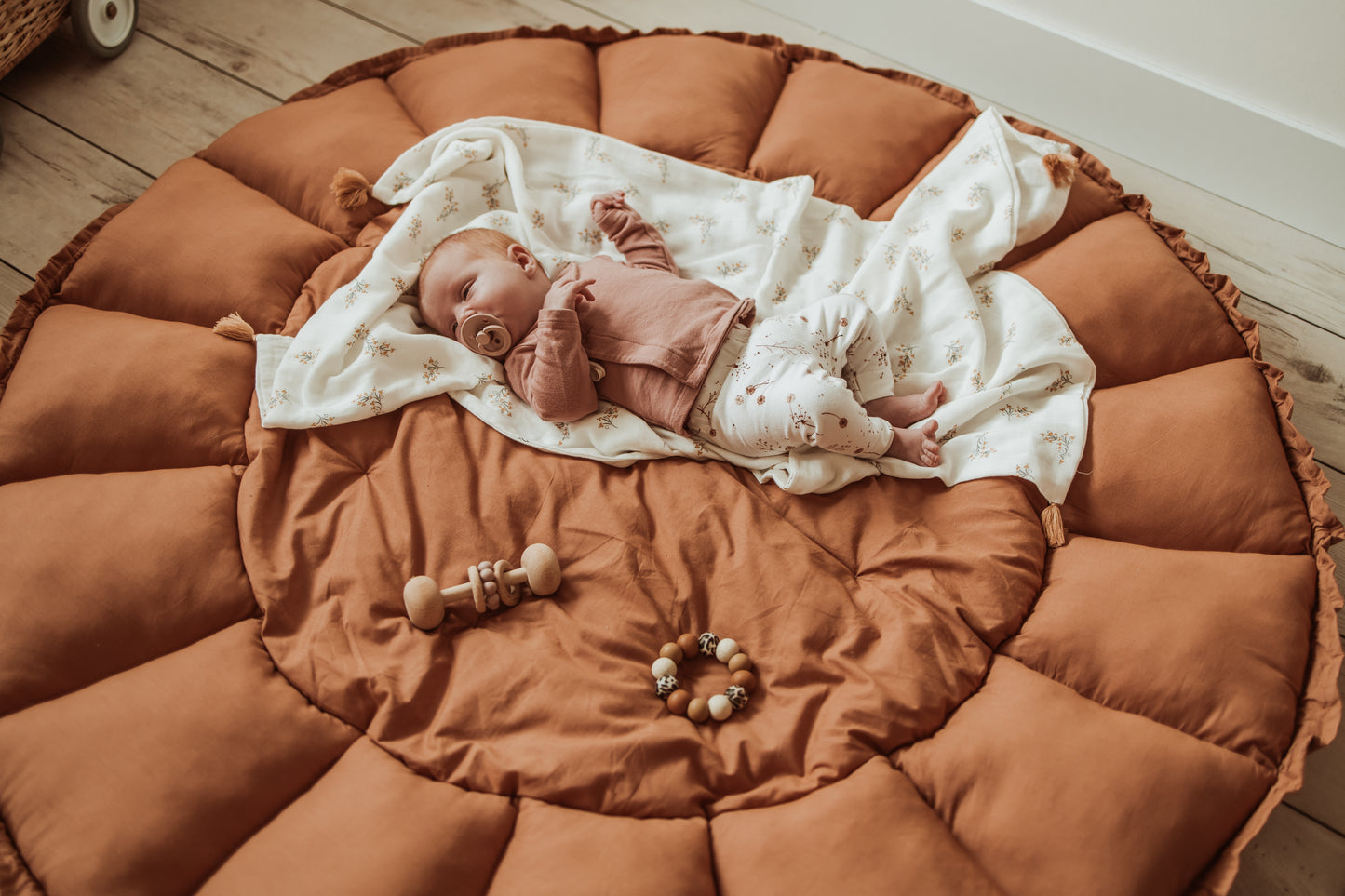 Tapis D'éveil Coton Bio - Bloom Tawny Brown