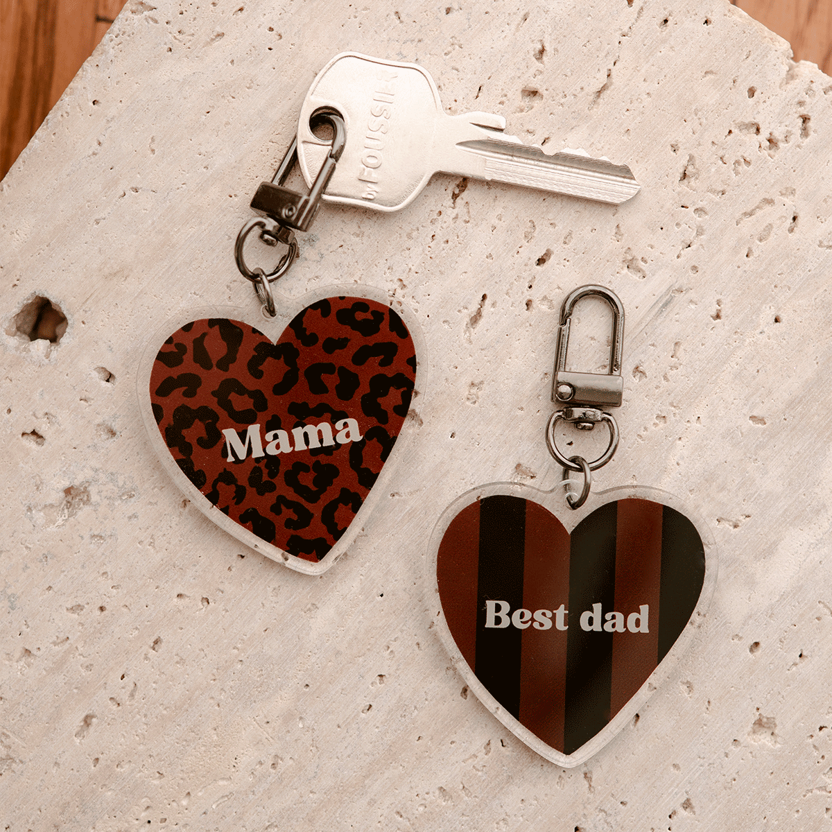 Porte-clé rayures - Best Dad