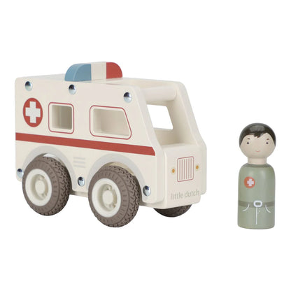 Ambulance en bois - Blanc
