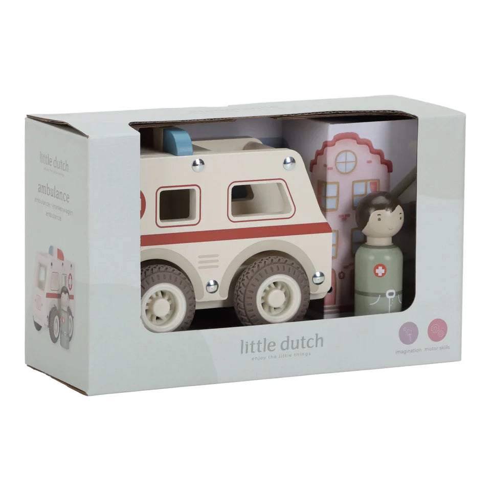 Ambulance en bois - Blanc