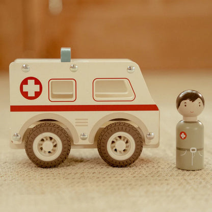 Ambulance en bois - Blanc