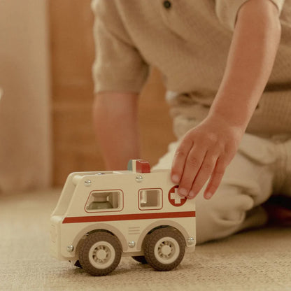 Ambulance en bois - Blanc