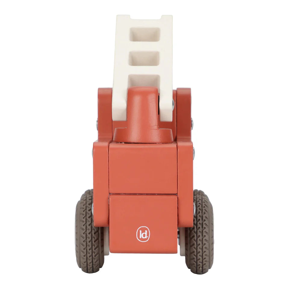 Camion de pompier en bois – Rouge