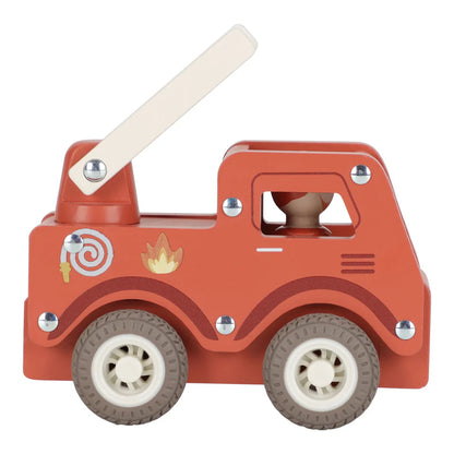 Camion de pompier en bois – Rouge