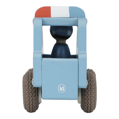 Voiture de police en bois - Bleu