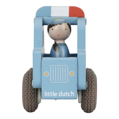 Voiture de police en bois - Bleu