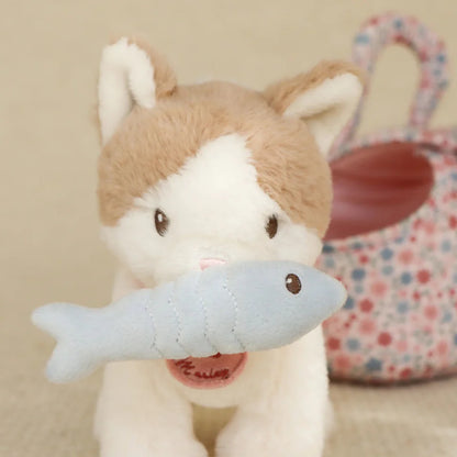 Peluche chat avec sac de transport - Marley