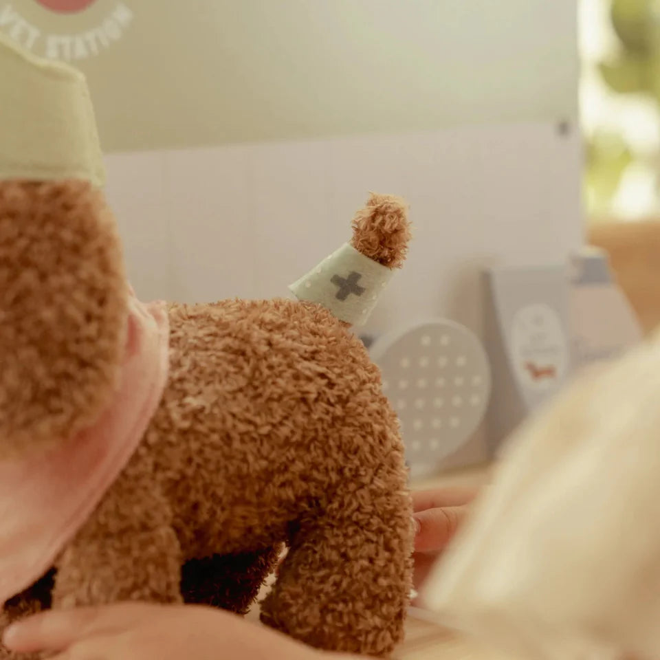 Peluche chien avec sac de transport - Jackie