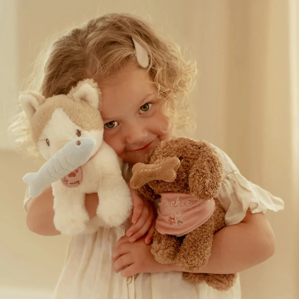 Peluche chien avec sac de transport - Jackie