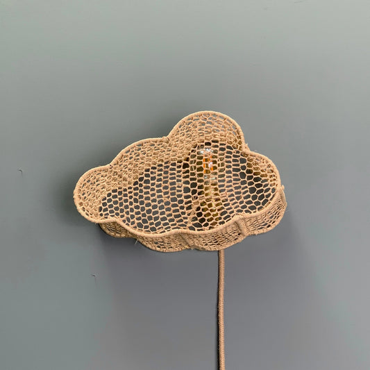 Applique murale en raphia tressé - Nuage