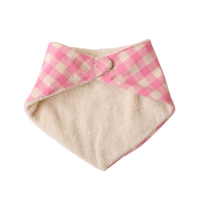 Bavoir bandana vichy rose - Chichi pompon