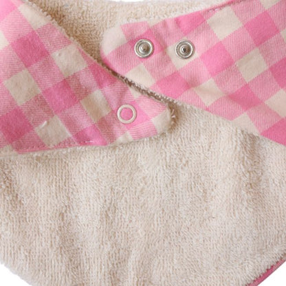 Bavoir bandana vichy rose - Chichi pompon