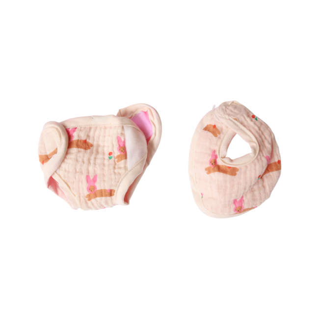 Set à langer pour poupée lapin - Chichi pompon