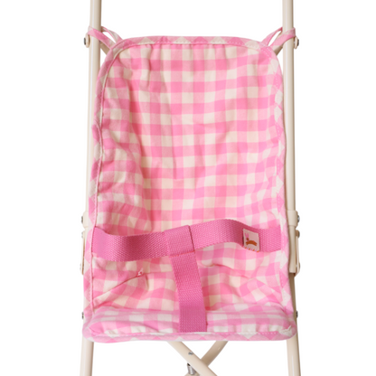 Poussette pour poupée vichy rose - Chichi pompon