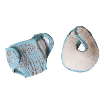 Set à langer pour poupées fleuri et sherpa - À la cueillette