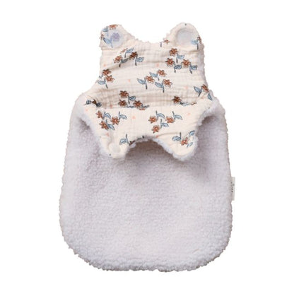 Gigoteuse pour poupée fleuri et sherpa - À la cueillette