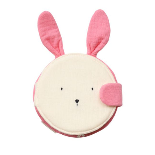 Livre d'éveil lapin rose - Chichi pompon