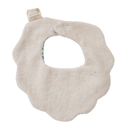 Bavoir bandana éponge fleuri bleu et rose - Joli Paon