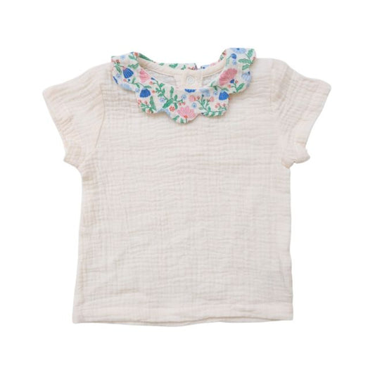 Tee-shirt écru et fleurs - Joli Paon