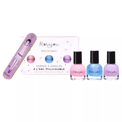 Coffret 3 vernis + lime à ongles - Flamingo x Givré x Lavande