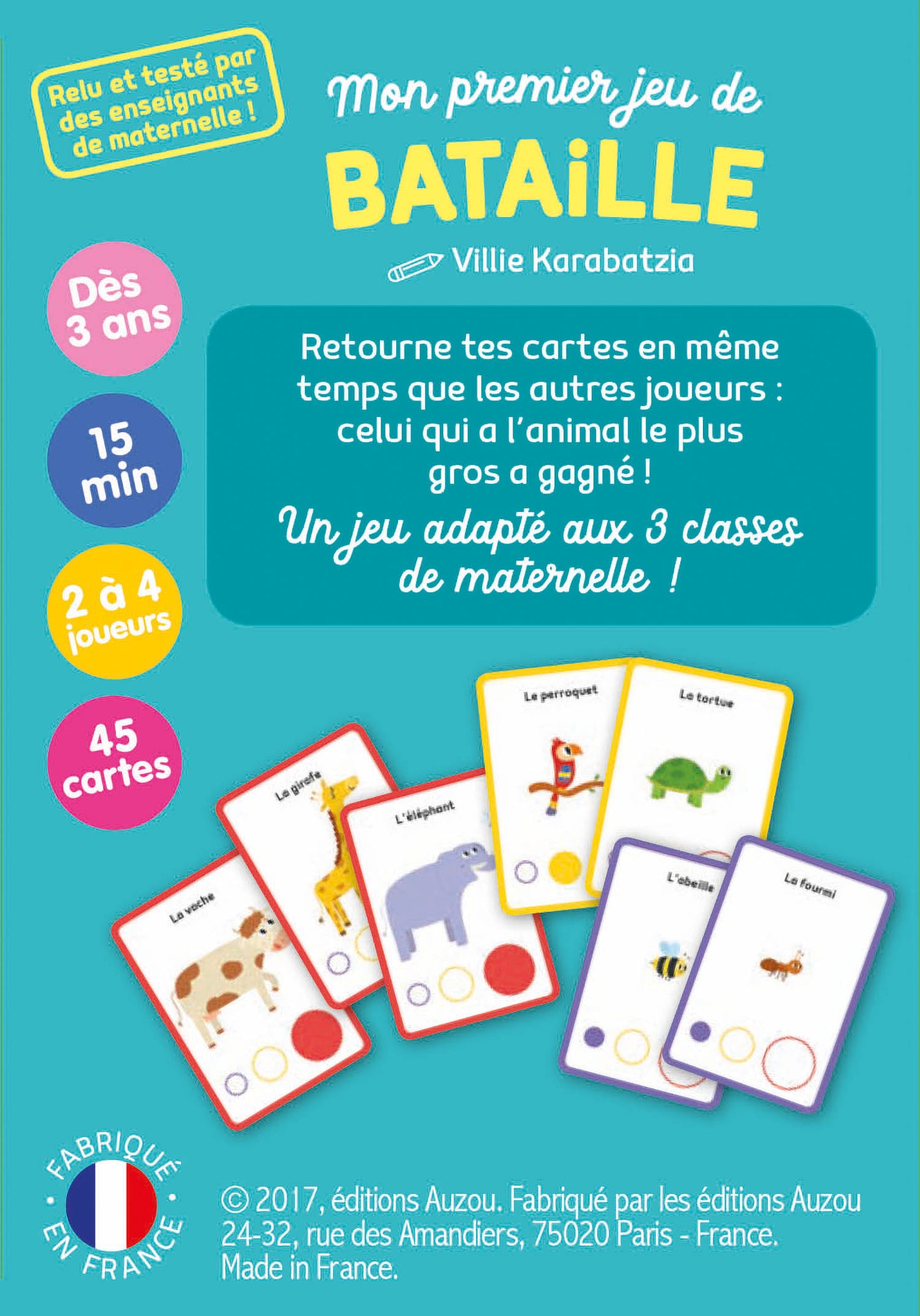 Jeu de cartes - Mon premier jeu de bataille - Animaux du monde