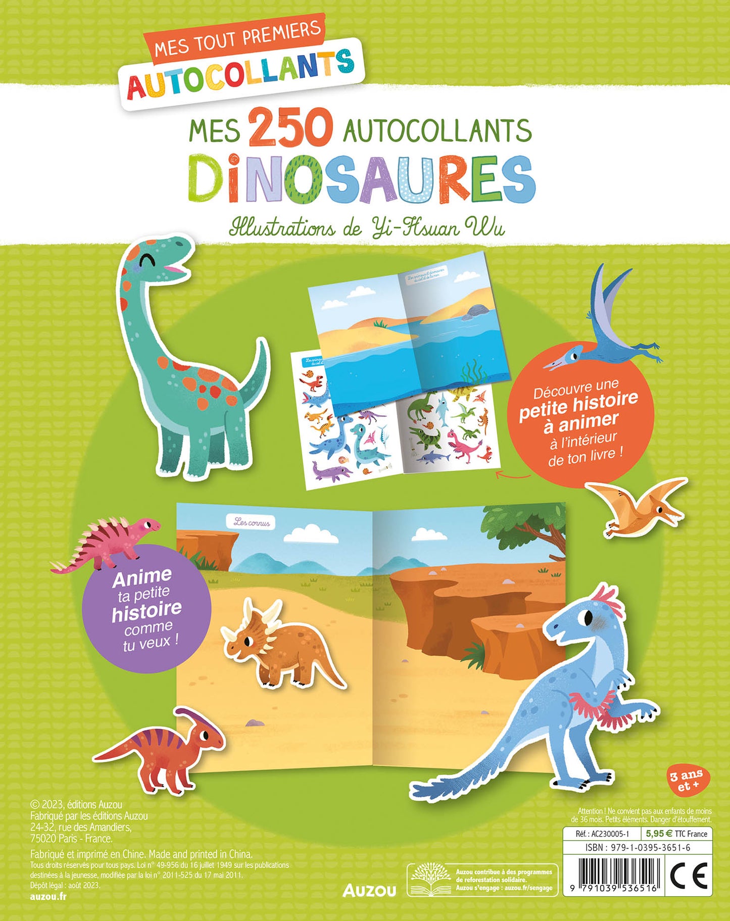 Mes tout premiers autocollants -  250 autocollants - Dinosaures