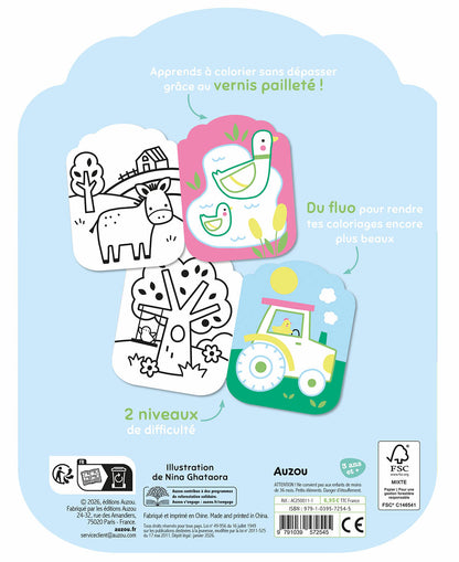 Je colorie sans dépasser - Les animaux de la ferme