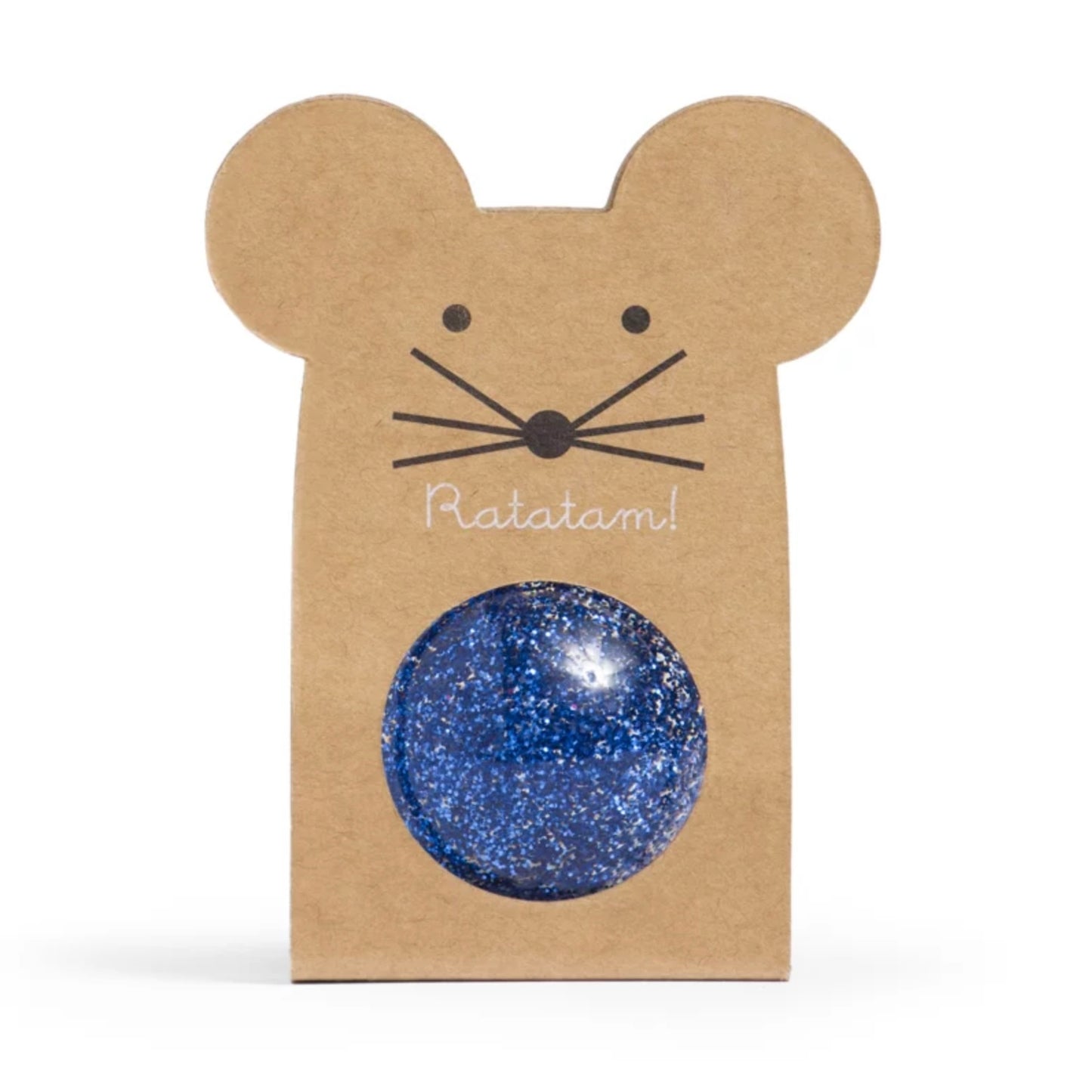 Balle rebondissante Souris - Paillettes bleu