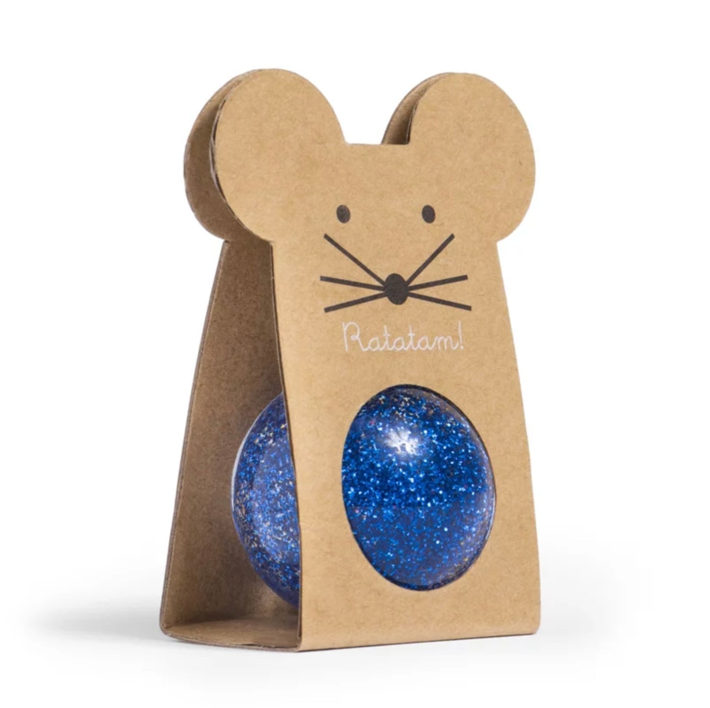 Balle rebondissante Souris - Paillettes bleu
