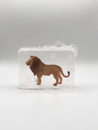 Savon transparent avec figurine - Animaux sauvages