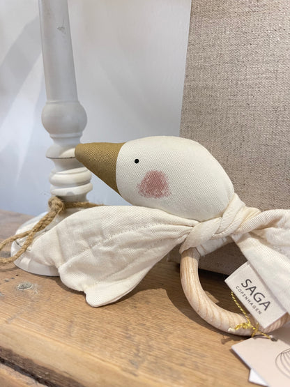 Hochet bois/coton - Oie