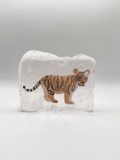 Savon transparent avec figurine - Animaux sauvages