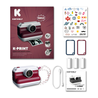 K-PRINT - Appareil photo à impression thermique bordeaux