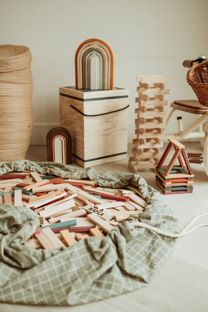 Sac De Rangement/Tapis De Jeu - Organic Grid Green