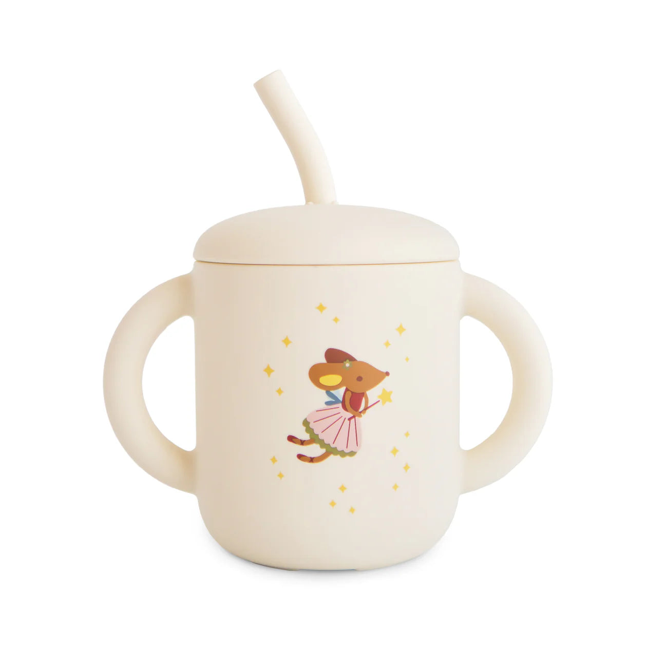 Tasse d'apprentissage en silicone avec paille - Souris
