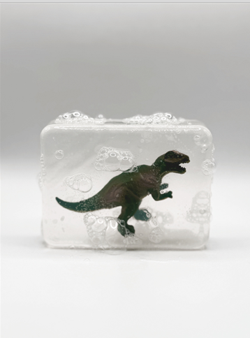 Savon transparent avec figurine - Dinosaures