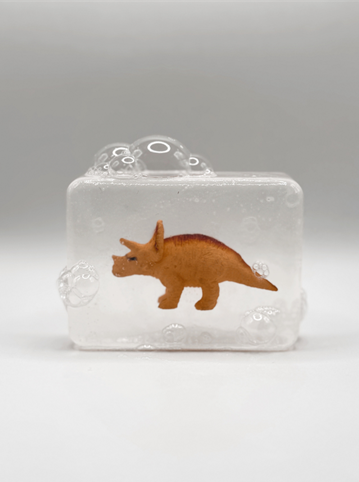 Savon transparent avec figurine - Dinosaures