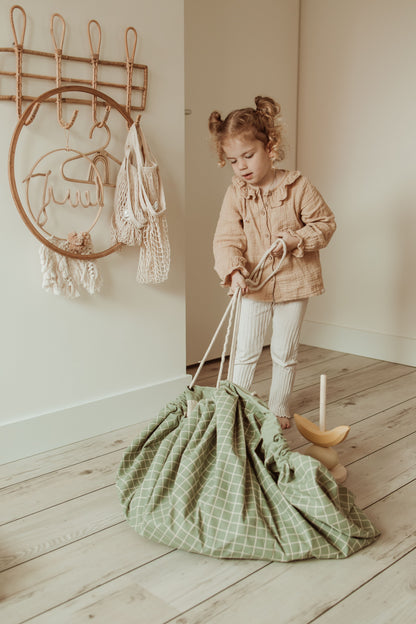 Sac De Rangement/Tapis De Jeu - Organic Grid Green