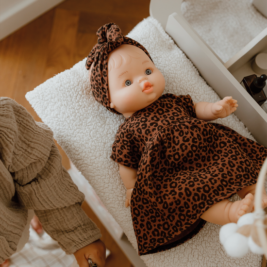 Bandeau poupée - Léopard marron