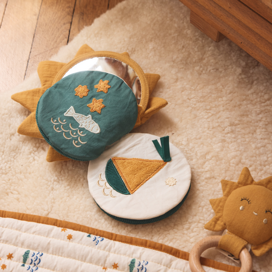 Livre d'éveil soleil et poisson jaune et vert - Ma bonne étoile