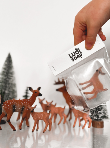 Savon transparent avec figurine - Animaux de la forêt